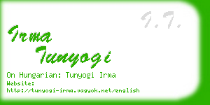 irma tunyogi business card